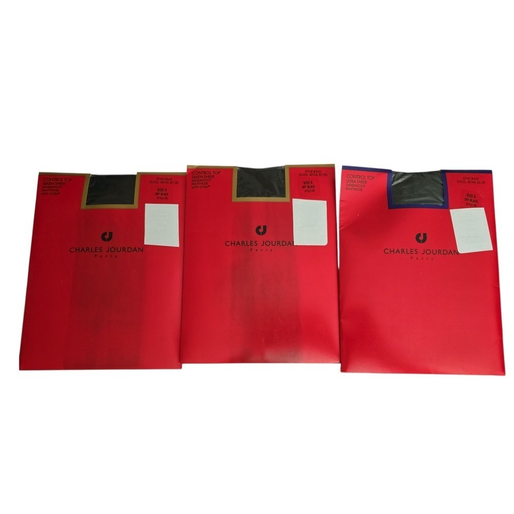Charles Jourdan Paris Control Top‎ Sheer Pantyhose Tights 3 Pair Pack